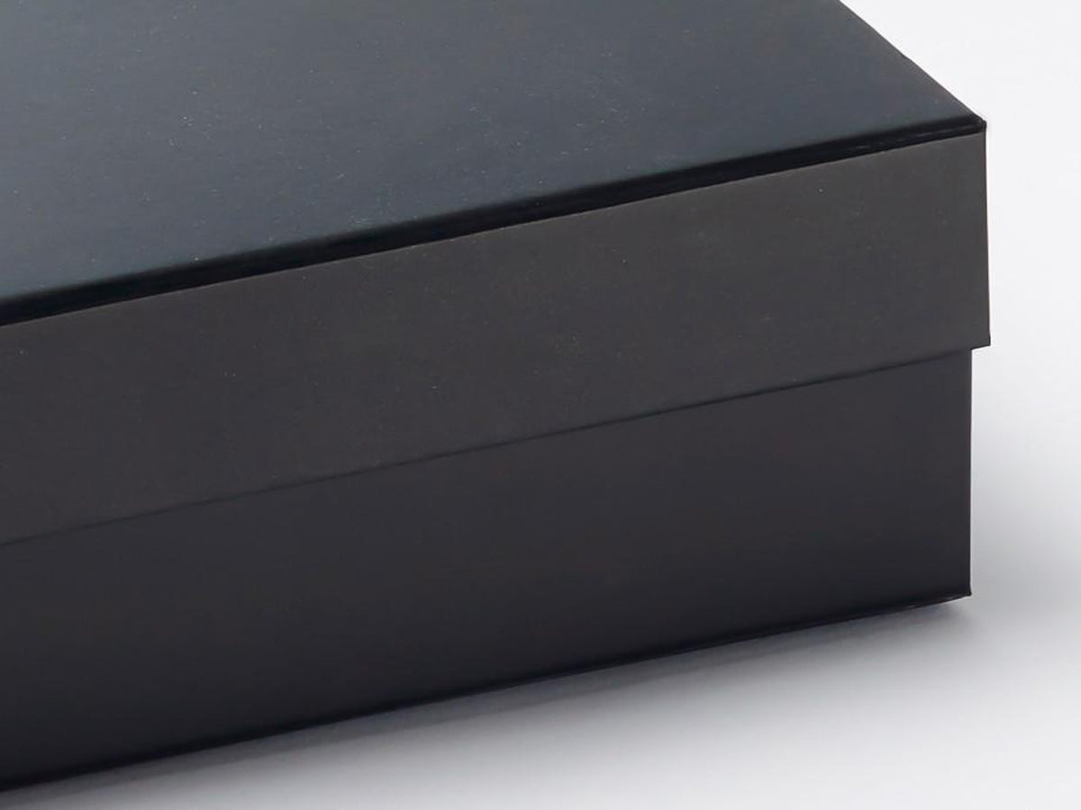 Medium Black gift box magnetic front closure detail from Foldabox USA