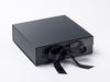 Black Medium Gift Box Sample with Fixed Ribbon From Foldabox