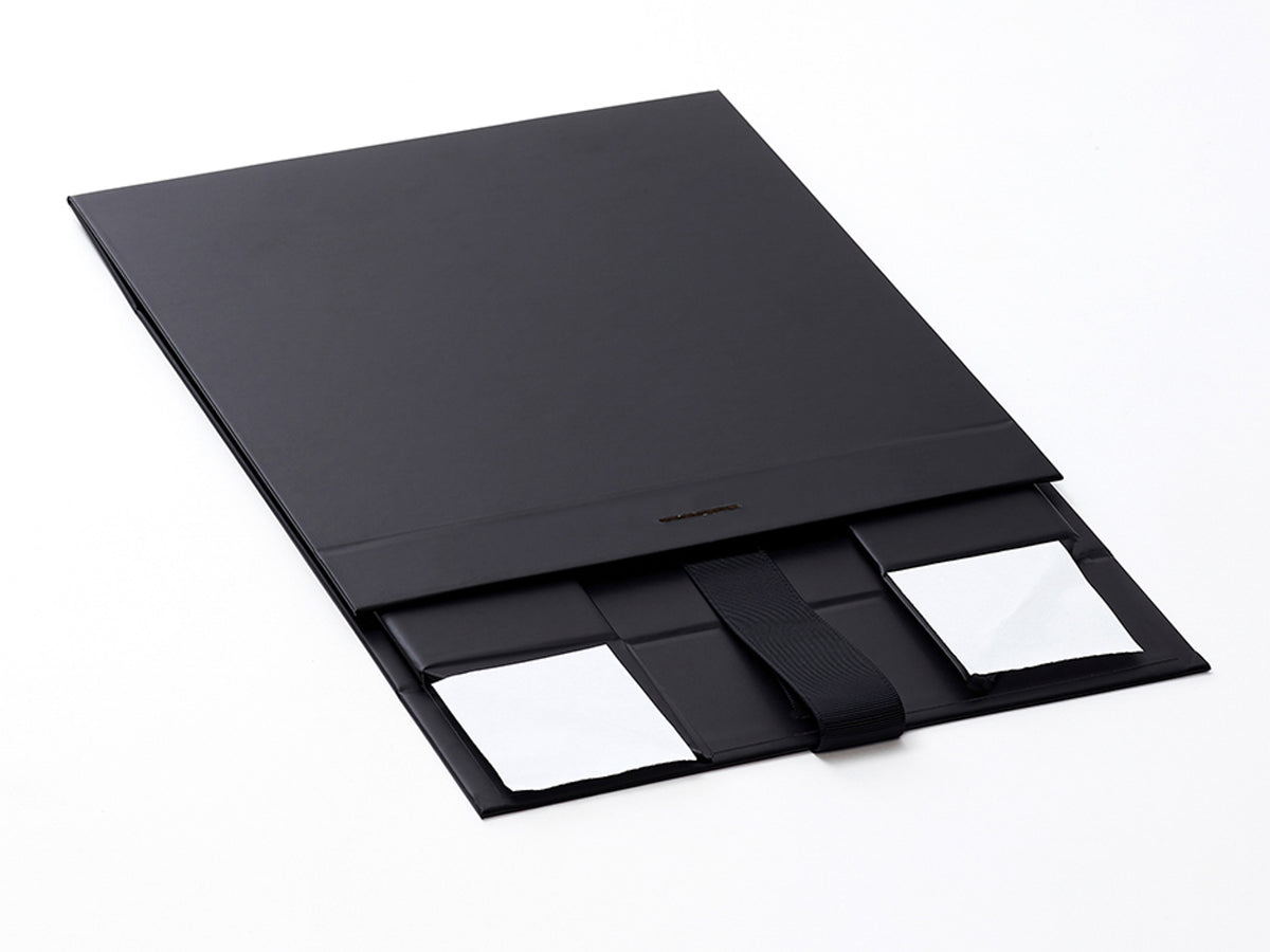 Sample Medium Black Folding Gift Box with Changeable Ribbon Supplied Flat
