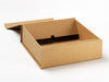 Natural Kraft Medium Gift Box Part Assembled Showing Inner Securing Flaps