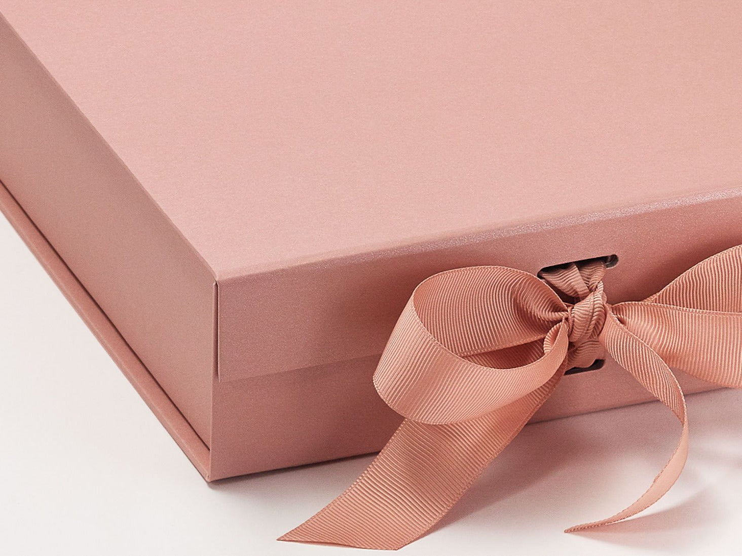 Rose Gold Medium Gift Boxes with Changeable Ribbon | Foldabox® USA