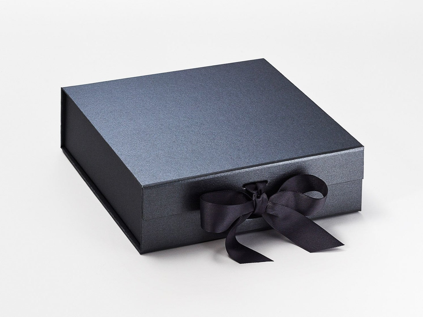 Pewter Medium Luxury Gift Box Sample with magnetic closure and ribbon