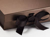 Bronze Folding Gift Boxes supplied with Licorice Ribbon