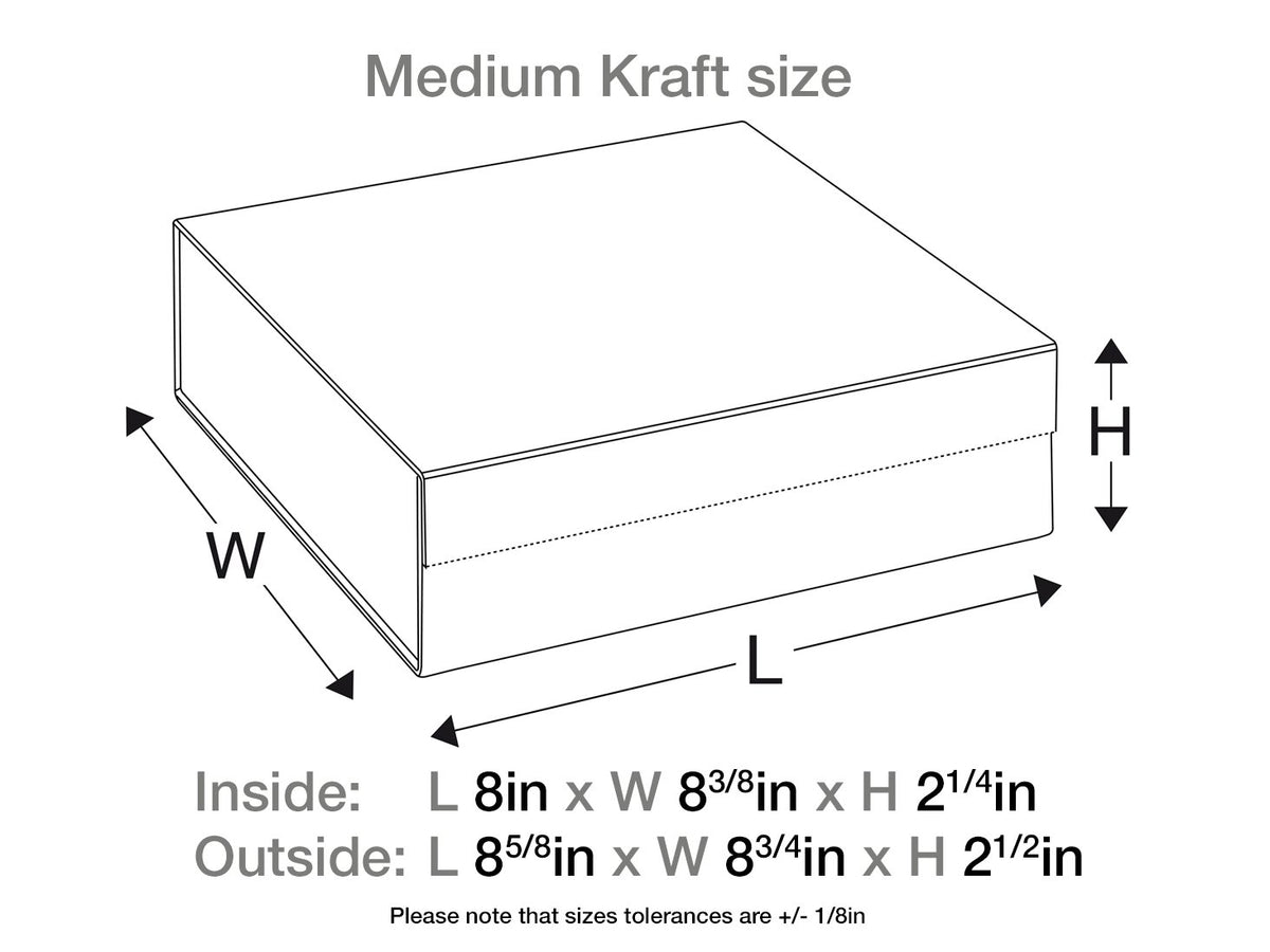 Natural Kraft Medium Gift Box Sample Assembled Size in Inches