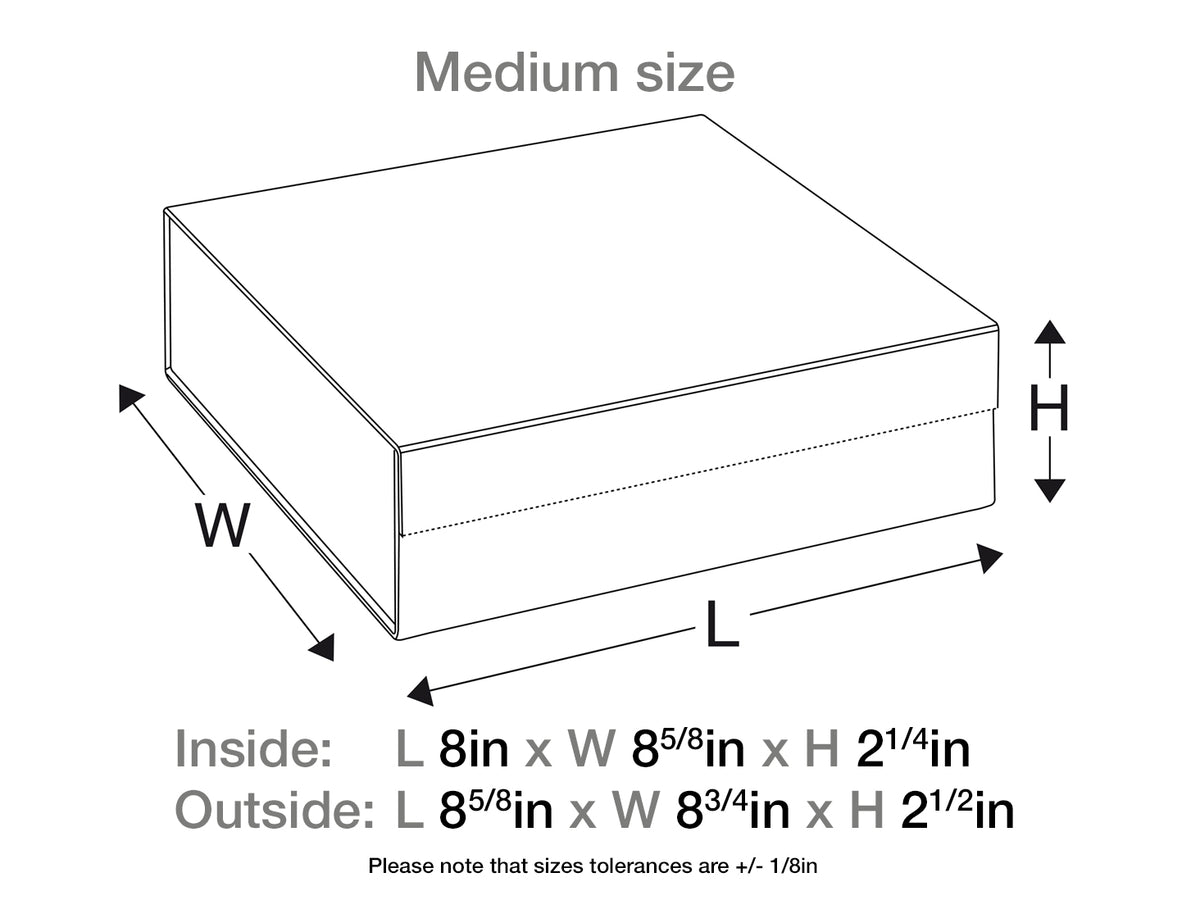 Pewter Medium Gift Box Assembled Size in Inches