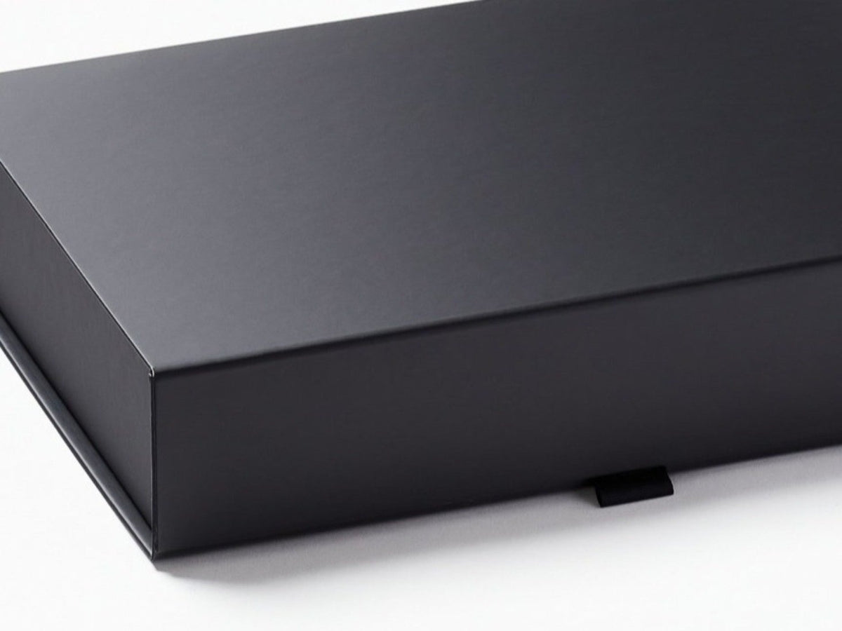 Black A4 Shallow Gift Box Sample with Magnetic Snap Shut Closure