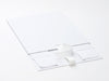 White Large Folding Gift Box with Fixed Ribbon Supplied Flat