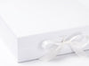 White Large Folding Gift Box Sample Ribbon Detail