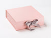 Pale Pink Keepsake Hamper Box with Silver Gray Ribbon