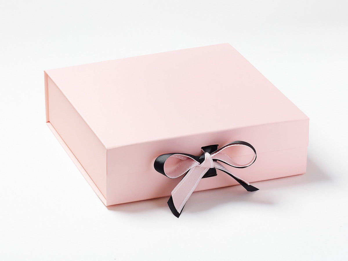Pale Pink Large Gift Box Featured with Black Double Bow