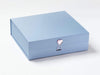 Pale Blue Gift Box Featuring Rose Quartz Heart Gemstone Closure