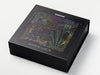 Black Gift Box with Custom CMYK Digital Print Design