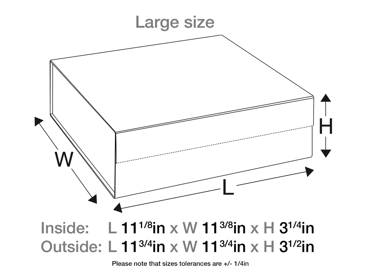 Red Large Folding Gift Box Assembled Size in Inches
