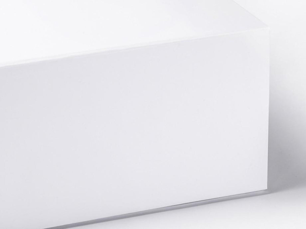 Extra Large White Gift Box Magnetic Closure Detail from Foldabox USA