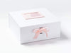 Example of Pale Pink Saddle Stitched Ribbon Featured on White A3 Deep Gift Box with Pale Pink Photo Frame
