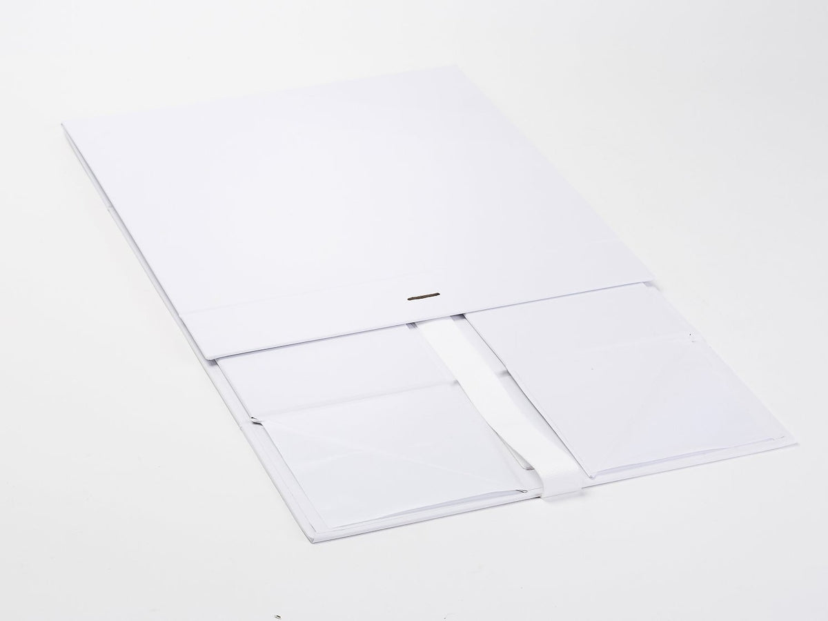 White XL Deep Gift Box Sample Supplied Flat with Ribbon