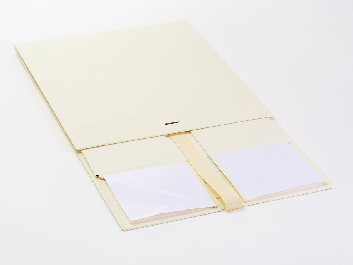 Ivory XL Deep Gift Box Sample Supplied Flat with Ribbon