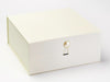Ivory XL Deep Gift Box Featured with Pearl Dome Decorative Closure