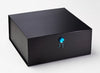 Black XL Deep Gift Box Featuring Blue Tourmaline Gemstone Closure