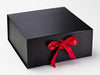 Black XL  Deep Gift Box Featuring Hot Red Ribbon