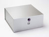 Silver XL Deep Box Featured with Amethyst Gemstone Decorative Closure