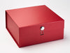 Red XL Deep Gift Box Featuring Silver Dome Decorative Closure