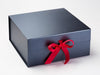 Pewter XL Deep Gift Box Featured with Hot Pink Ribbon
