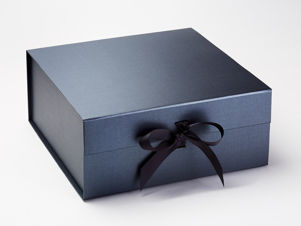 Pewter XL Deep Gift Box Sample with Changeable Ribbon