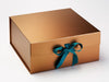 Copper XL Deep Gift Box Featured with Jade Grosgrain Ribbon