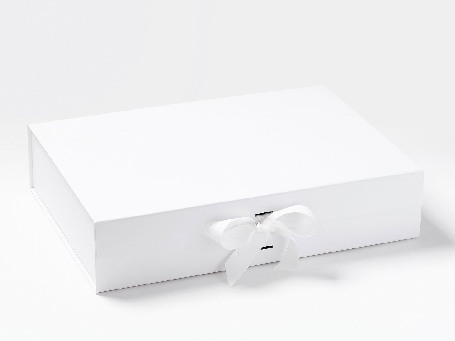 White A3 Shallow Gift Box with changeable ribbon Sample