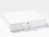 White A3 Shallow Folding Gift Box with Changeable Ribbon