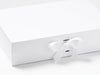 White A3 Shallow Gift Box Sample Ribbon Detail