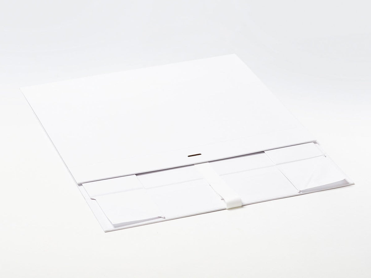 White A3 Shallow Gift Box Supplied Flat with ribbon