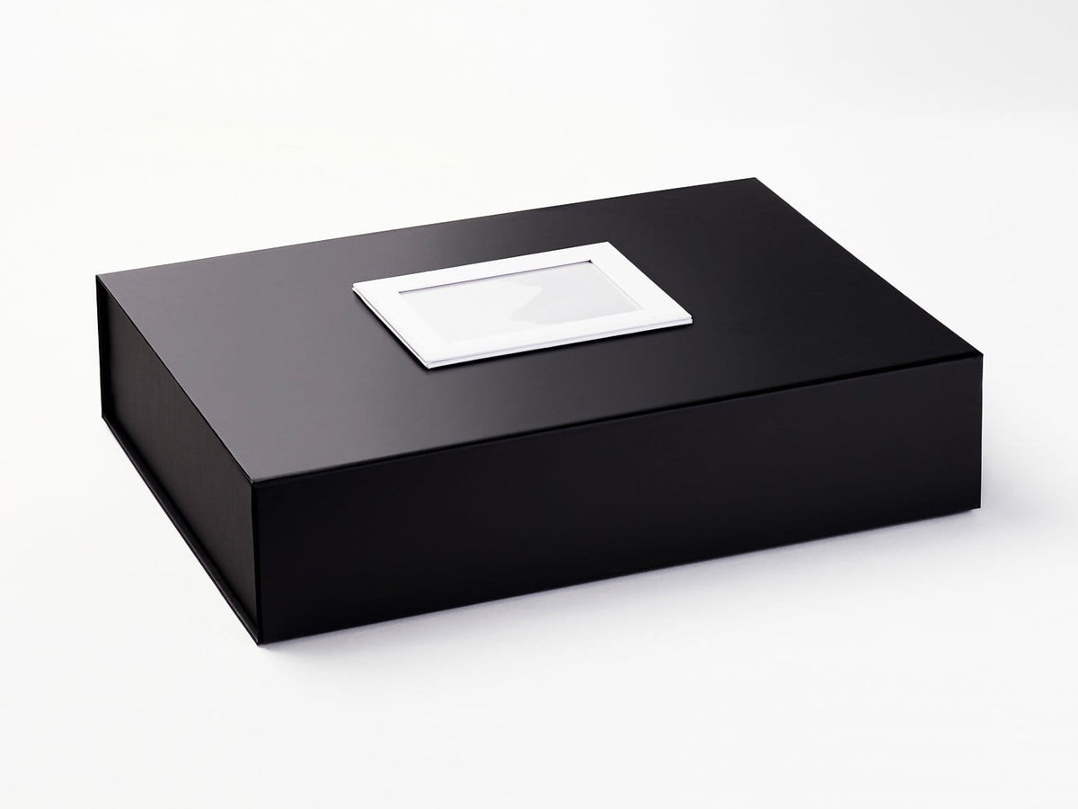 Black A3 Shallow No Ribbon Featuring White Photo  Frame