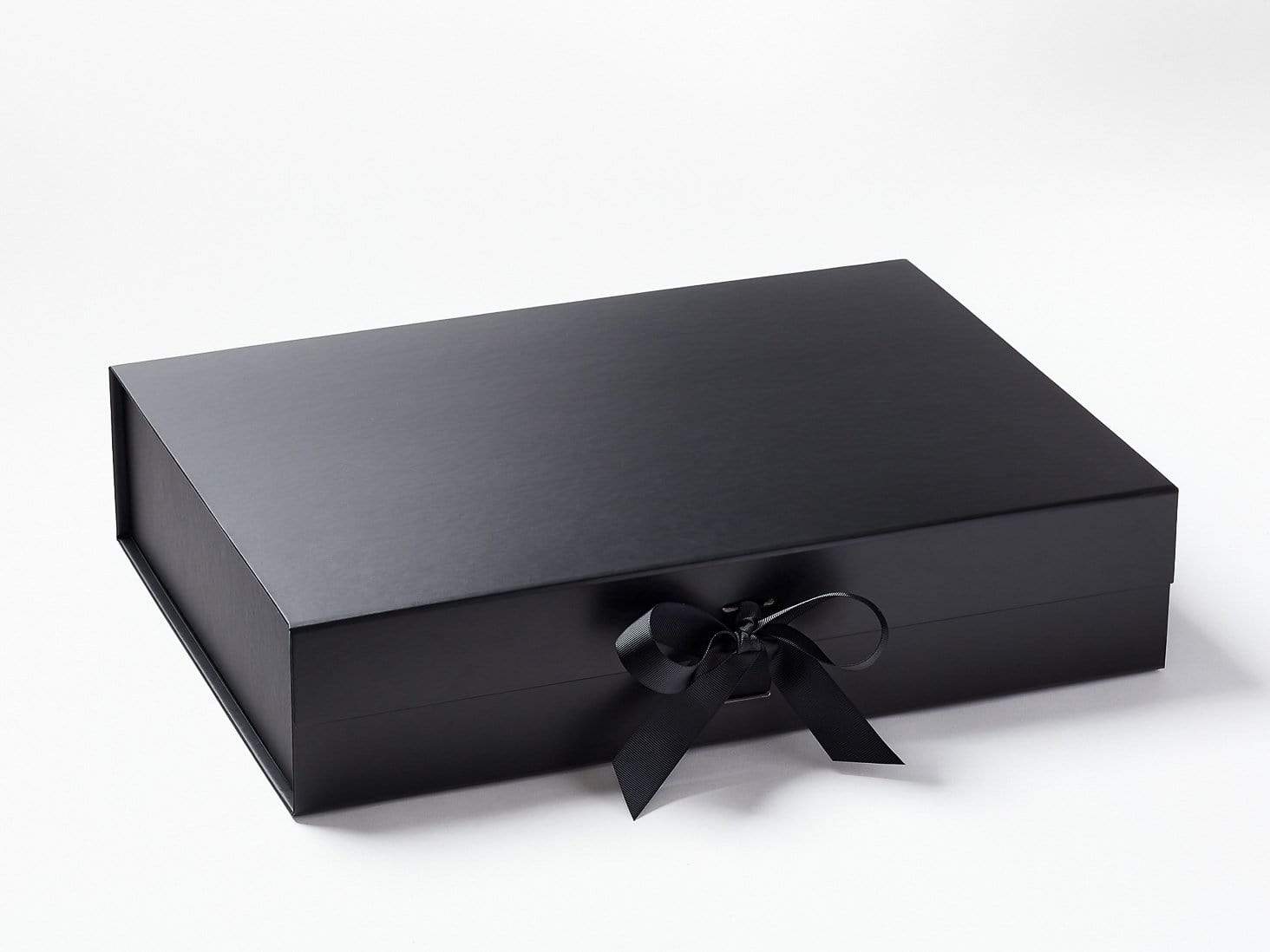 Black A3 Shallow Gift Box with Changeable Ribbon Sample