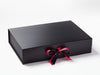 Black A3 Shallow Gift Box with Hot Pink Double Ribbon Bow