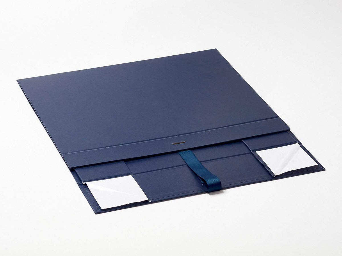 Navy Blue A3 Shallow Gift Box Sample Supplied Flat with Ribbon