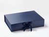 Navy Blue A3 Shallow Folding Gift Box Supplied with Ribbon