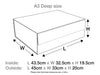 White A3 Deep Gift Box Assembled Size in Centimeters