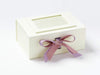 Ivory A5 Deep Box Featuring Ivory Photo Frame with Light Orchid and Rose Quartz Double Ribbon