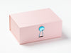 Pale Pink Gift Box supplied with Blue Zircon Decorative Ribbon Closure