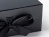 A5 Deep Black folding gift box ribbon detail