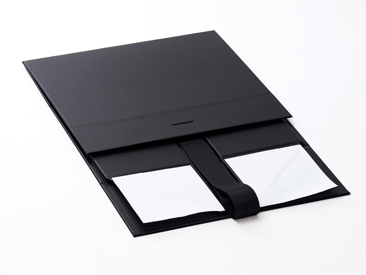 Sample Black A5 Deep Folding Gift Box With Changeable Ribbon Supplied Flat
