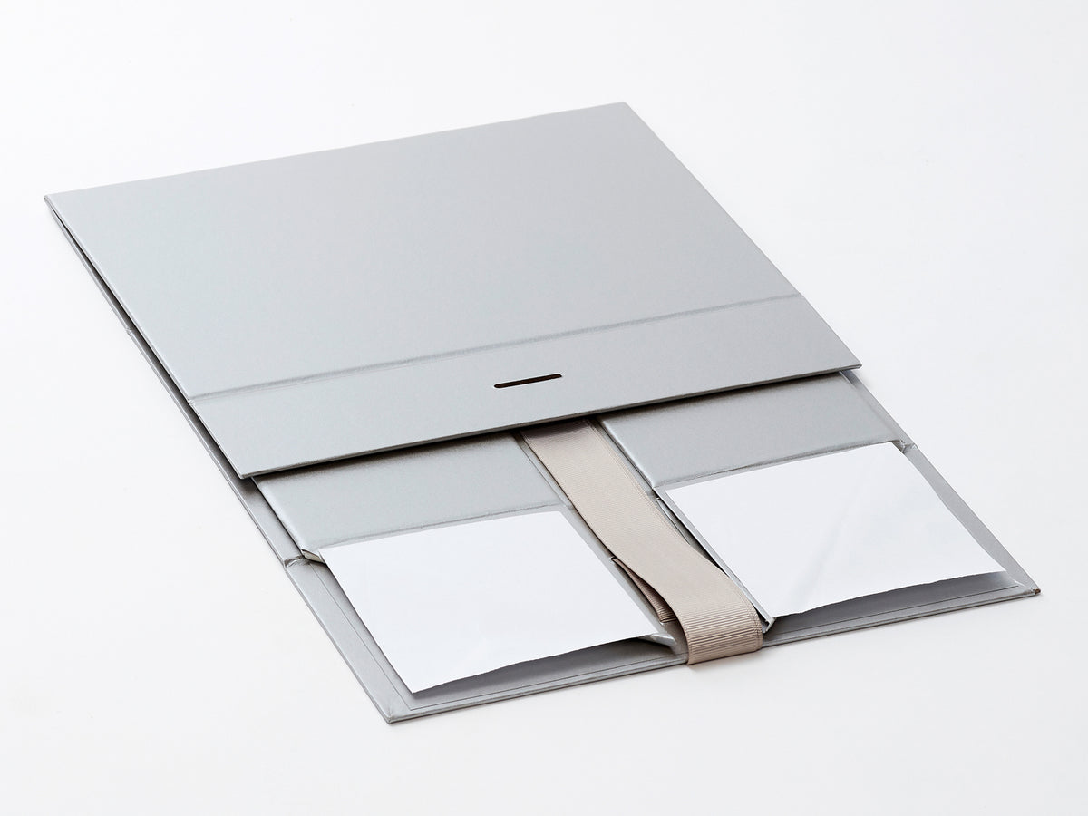 Sample Silver A5 Deep Gift Box with Changeable Ribbon  Flat