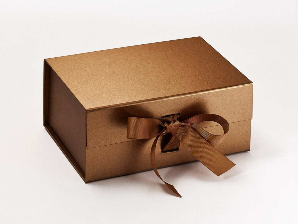 Copper A5 Deep Luxury Gift Box with Changeable Ribbon