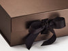 Bronze A5 Deep Folding Gift Box Ribbon Detail