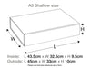White A3 Shallow Gift Box Assembled Size in Centimeters