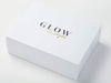 White Gift Box Featuring Custom Printed 2 Color Foil Design