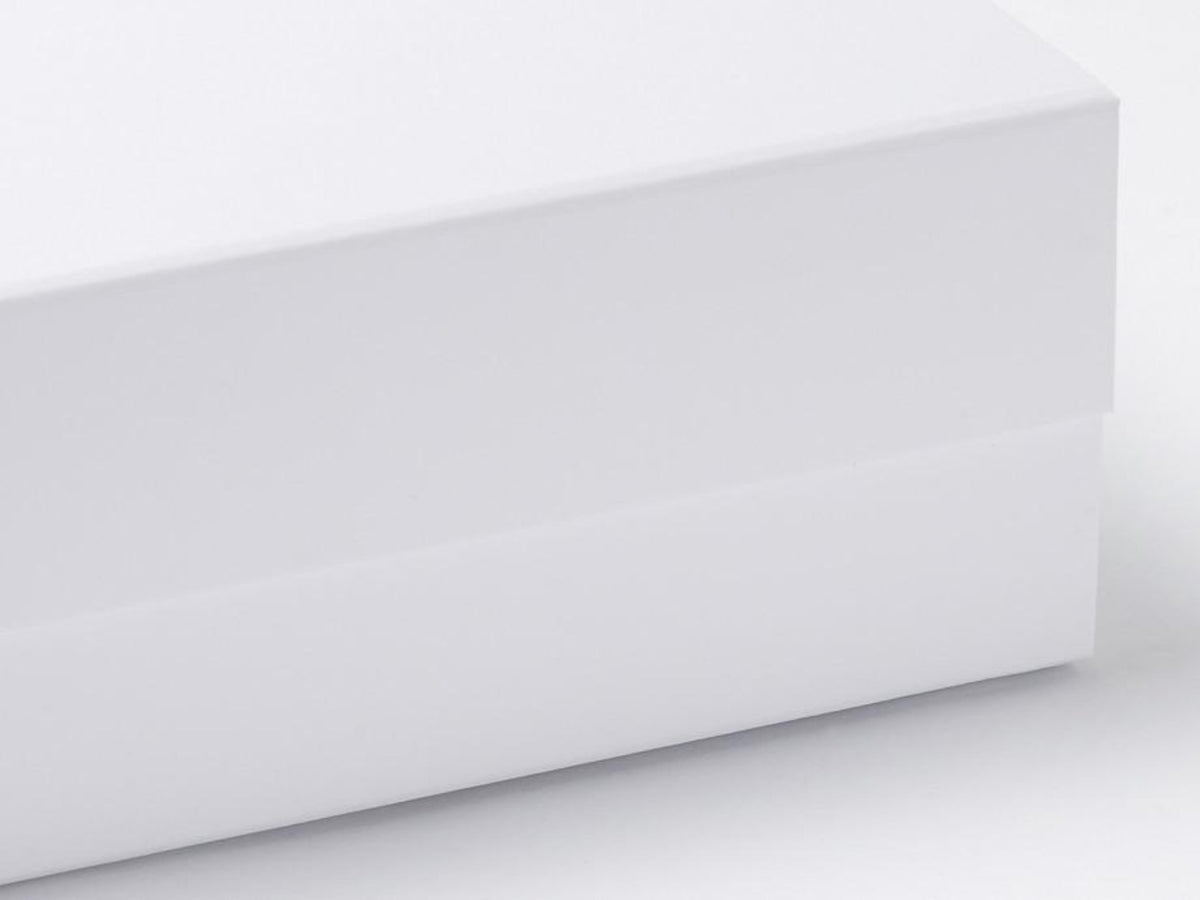 White A4 Deep luxury gift box sample front flap detail