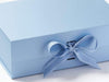 Pale Blue A4 Deep Gift Box Sample Ribbon Detail